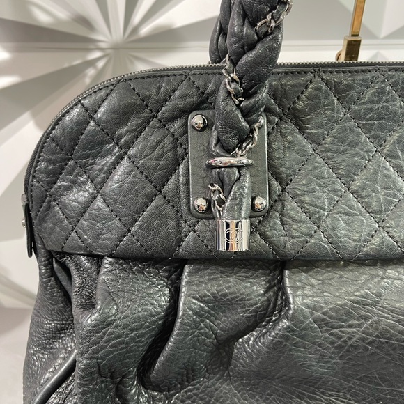 AUTHENTIC Chanel Limited Edition Lady Braid Bowler EUC Black Calfskin leather - Picture 4 of 14